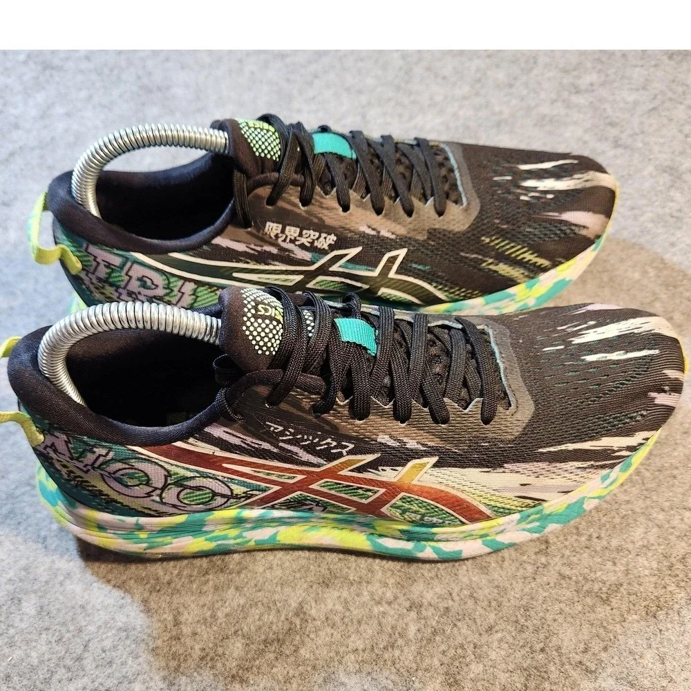 Asics Noosa Tri 13 Womens 10 Running Shoes Black Multi Color Graffiti 1012A898